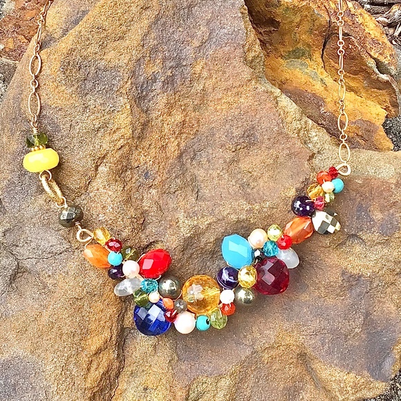 Anna Balkan Multi Gemstone Briolette Necklace - Picture 2 of 4